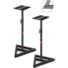 AKS Lastvoice MNT-200X 2'li 87-147 cm Yükseklik Ayarlı Stüdyo Referans Monitör Standı Seti