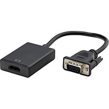 AKS Primex PX-1250 VGA To HDMI Full Hd Görüntü Çevirici Aparat, Analog Erkek To HDMI Dişi Aktif Dönüştürücü, Pc Laptop Notebook VGA Çıkışından HDMI Tv Monitör Projeksiyon Bağlantı Adaptörü