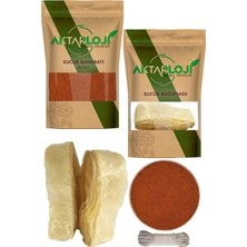 Aktarloji 3 kg Kıyma Için Ev Yapımı Acılı Sucuk Yapma Seti / 225 gr Sucuk Baharatı, 3 mt Sucuk Bağırsağı Ip