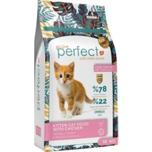 AKS Perfect Az Tahıllı Tavuklu Yavru Kedi Maması, Kuru, 10 Kg,%78 Hayvansal Protein, Omega 3&6