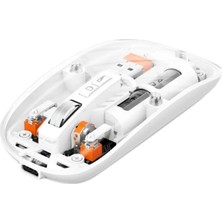AKS Coverzone Şeffaf Kablosuz Mouse USB Reciever ile Bağlan Modern Transparan Tasarım ile Tarzını Yansıt M233 (Beyaz)