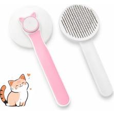 AKS Sogud Kedi ve Köpek Tüy Toplama Tarak Pembe – Basmalı Kendini Temizleyen Evcil Hayvan Bakım Fırçası, Çelik Iğneli, Ergonomik Saplı, Dökülme Karşıtı, Tüm Tüy Tiplerine Uygun