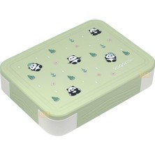 AKS Vagonlife Bento 1330ML Lunchbox Tek Katlı 5 Bölmeli Pp Plastik Çocuk Sefer Tası Yemek Kutusu (Yeşil)