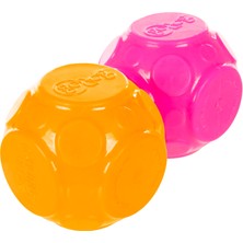 AKS Godog 2'li Paket Sessiz Squeak Ball Köpek Oyuncak Seti, Hafif ve Orta Derecede Chewers Için - Turuncu/pembe, 2'li Paket