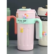 AKS Mukko Home Dijital Göstergeli Paslanmaz 316 Çelik Termos 650ML Kaydırmaz Bardak Mug Kupa Termos,pembe
