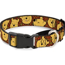 AKS Buckle-Down Martingale Köpek Tasması - Winnie The Pooh Expressions/petek Siyah/kahverengiler - 2,54 cm Genişlik - 38,1-66,04 cm Boyun Boyuna Uygun - Large