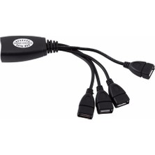 AKS 4 Port Cat RJ45 USB Hub Ek Uzatma Extender (50 Metre)