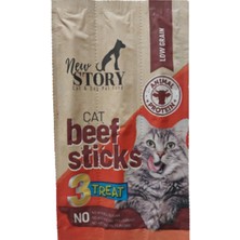 AKS New Story Sığır Etli Stick Yumuşak Kedi Ödül Maması 3'lü Paket 5 Gram x 3 Adet