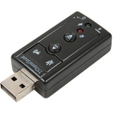 AKS 7.1 USB Stereo Ses Adaptörü, Harici Ses Kartı, Pc ve Dizüstü Bilgisayar Için 3D USB Ses Adaptörü,
