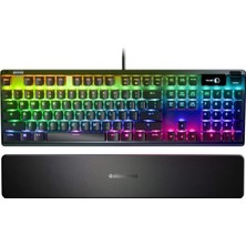 AKS Steelseries Apex 7 Mekanik Gaming Klavye, OLED Akıllı Ekran, USB Doğrudan Bağlantı & Medya Kontrolleri, Kırmızı Düğmeler, Türkçe Qwerty