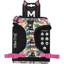AKS M-Pets Urban Style Graffiti Easy Fit Köpek Göğüs Tasması (S)