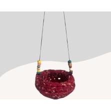AKS Muhabbet Kuşları Için Hamak Salıncak Desenli Kırmızı 7cm