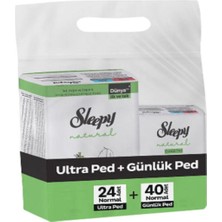 AKS Sleepy Natural Normal Hijyenik Ped 24 Lü ve Günlük Ped Normal 40'lı