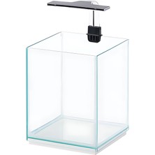 AKS Ferplast Tonga 20-9,5l - LED Lambalı Cam Akvaryum, Dokunmatik Düğmeli Kısma Fonksiyonu, 4 mm Kalınlığında Cam, Çıkarılabilir Kapak, Ahşap Taban, 22 x 22 x Y 36 cm
