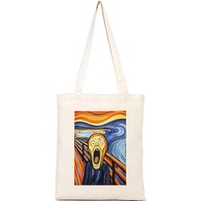 AKS Munch Çığlık Tablosu Illustrasyon Bez Çanta
