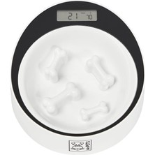 AKS M-Pets Yumı Smart Digital Tartılı Yavaş Yeme Mama Kabı White