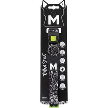 AKS M-Pets Urban Style Freestyle Siyah/beyaz Boyun Tasması (L)