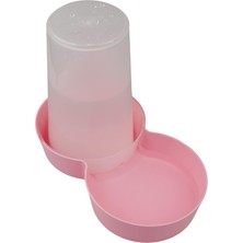 AKS Miapet Hazneli Plastik Kedi-Köpek Mama ve Su Kabı 1,5 Lt Yuvarlak Pembe