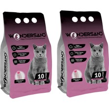 AKS Wondersand Bebek Pudra Kokulu Ince Tane Topaklanan Kedi Kumu 10 Lt x 2 Adet