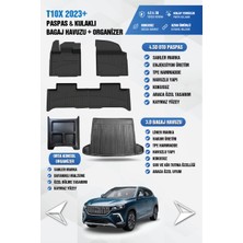 Sahler T10X 2023-2025 Uyumlu 4.5D PRO Premium Havuzlu Oto Paspas ve LİNER 3D Kulaklı Bagaj Havuzu Set