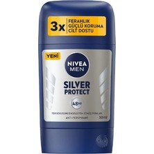 AKS Nıvea Men Erkek Stick Deodorant Silver Protect 50 Ml, Ter ve Ter Kokusna Karşı 72 Saat Anti-Perspira