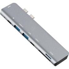 AKS Moddestore Macbook Pro MacBook Air Ile Uyumlu 7in2 USB C Adapter With 4K Hdmı,usb 3.0,sd/tf Card Reader,usb C Port