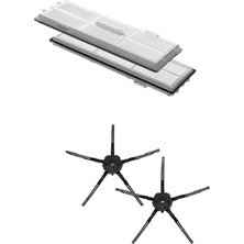 AKS Lin Grup S7 S7 Max S7 Ultra T7 T7S ile ile Uyumlu Robot Süpürge 2li Hepa Filtre ve 2li Yan Fırça