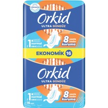 AKS Orkid Ultra Gündüz Hijyenik Ped Normal (Boy 1) Ekonomik Paket 16 Adet Ped