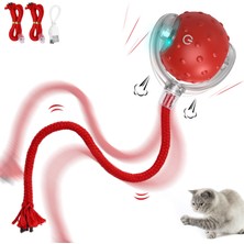AKS Etkileşimli Kedi Topu Oyuncağı | Otomatik Elektrikli & Şarjlı | Düzensiz Hareket Eden Akıllı Kedi Oyuncağı | Ev Kedileri Için