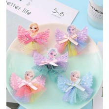The Littles Kids Elsa Figürlü Kurdeleli Tüllü Karışık Model Kız Çocuk Pens Toka - 1 Çift