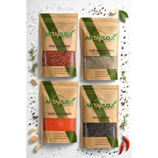 Aktarloji 4'lü Biber Baharat Seti | Karabiber 40 Gr, Ipek Pul Biber 50 Gr, Isot Biber 40 Gr, Tatlı Toz Biber 50 gr