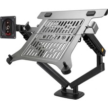 AKS Daytona North Bayou Nb F160L Amortisörlü 17"-27" Monitör Tutucu ve 10"-17" Laptop Standı 2023 Yeni Tasarım