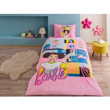 AKS Taç Barbie Bright Standart Pamuk Nevresim Takımı, Pembe, Tek Kişilik