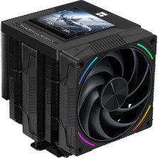 AKS Thermalright Phantom Spirit 120 Vision Evo Cpu Soğutucu, 3,95 Inç IPS LCD Ekran, 7 Isı Borusu, Lcp Kanatlı 120 mm Pwm Fan, 160 mm Çift Kule, Intel LGA1851/1700 ve Amd Am5/am4 Için (Siyah)