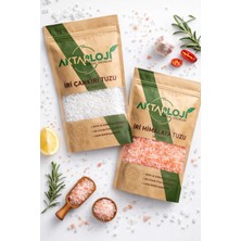 Aktarloji 2 kg Öğütmelik Iri Tuz Seti: ( 1 kg Çankırı Kaya Tuzu + 1 kg Pembe Himalaya ) Rafine Edilmemiş