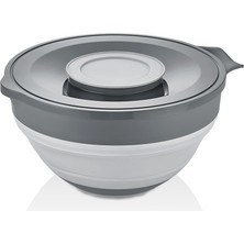 AKS Katlanır Mikser Kabı Bpa Içermez Qlux Katlanabilir Mikser ve Saklama Kabı 3250 ml (Gri)