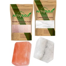 Aktarloji 1 kg Ince Çankırı Kaya Tuzu + 1 kg Ince Himalaya Tuzu + Kaya Tuzu Sabunu + Himalaya Sabunu