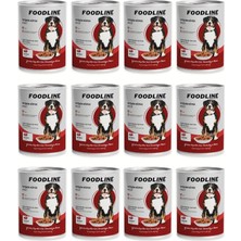 AKS Foodline Yetişkin Köpek Konservesi 400 Gr, Gravy Sos Içerisinde Parça Etli (400 gr x 12 Adet, Dana Eti)