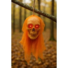 AKS Beysüs Halloween Kuru Kafa Turuncu Duvaklı Işıklı