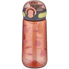 AKS Tkk 400ML Pipetsiz Taşıma Askılı Süzgeçli Çocuk Su Matarası (Turuncu)