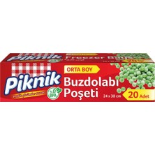 AKS Piknik Buzdolabı Poşeti Orta 20'li