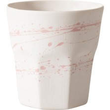 AKS Mudo Home El Yapımı Beyaz Pembe Espresso Fincanı 110 Mililitre