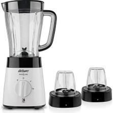 AKS Arzum AR1057 Maxiblend Sürahi Blender, 500W, 1.5l Hacim, Paslanmaz Çelik Bıçak, Beyaz