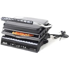 AKS Dökümix Ultra Plus Organik Demir Döküm Izgara& Tost Makinası Gri Izgara Aparatlı,fırçalı,yağdanlık