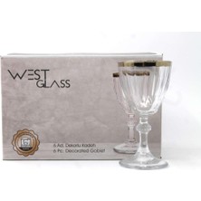 AKS Pasabahce Westglass W440113G Diamond Gold Kaplama Ayaklı Kahve Yanı Bardağı 6 Adet