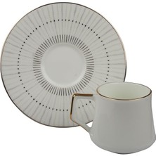 AKS Evaliza Direction Lines 6 Kişilik Çay Fincan Takımı 130 ml