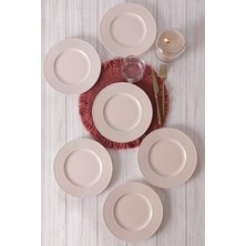 AKS Keramika Krem Myra Pasta Tabağı 22 cm 6 Adet 030