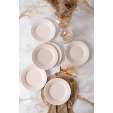 AKS Keramika Krem Linda Pasta Tabağı 21 cm 6 Adet 030