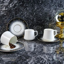 AKS Evaliza Diamond Double 6 Kişilik Kahve Fincan Takımı 130 ml