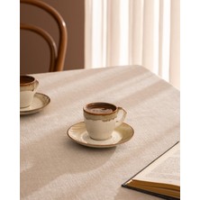 AKS Madame Coco Mathilda 6 Kişilik 12 Parça Kahve Fincan Takımı - Bej - 90 ml